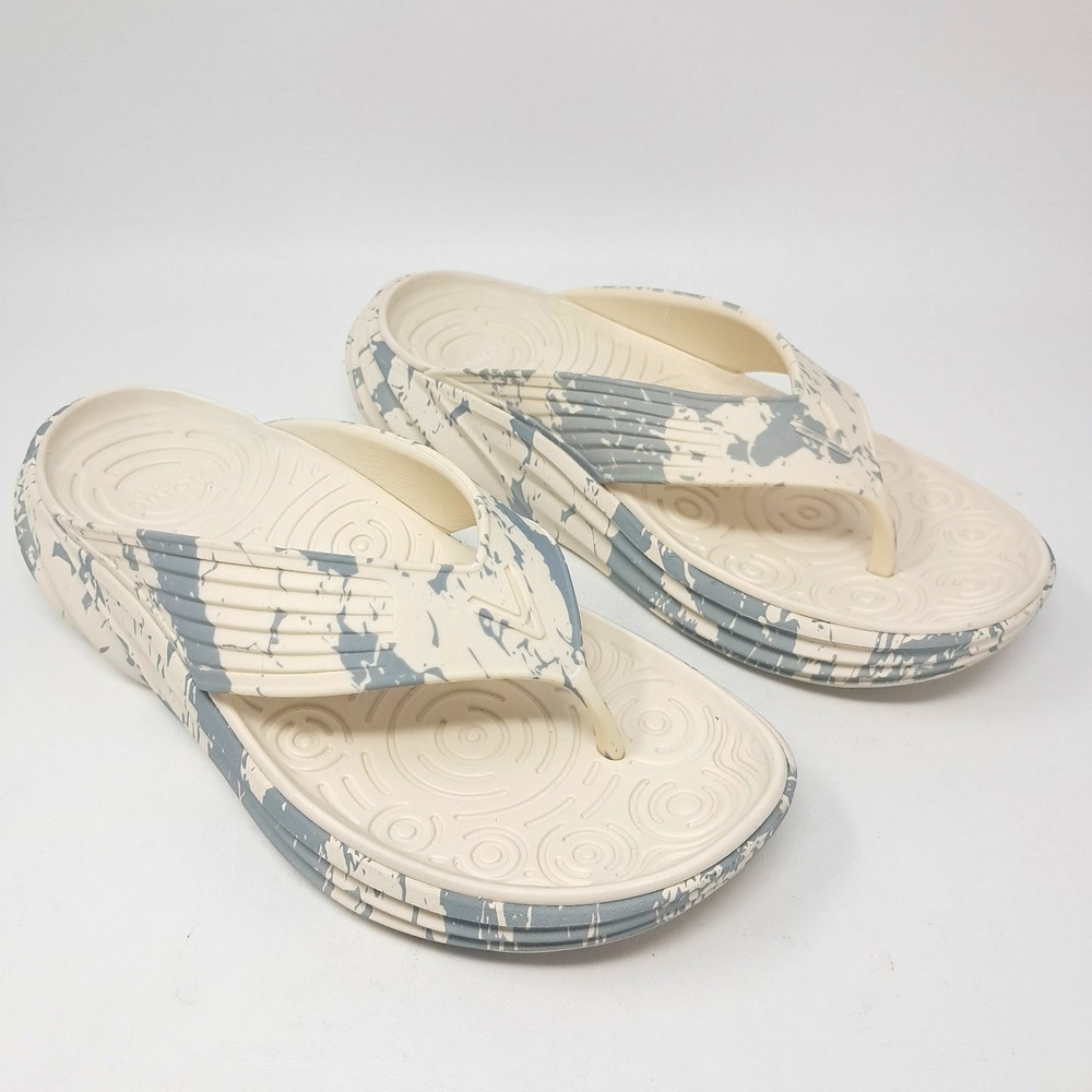 Vionic Recovery Thong Sandals - Tide RX Cream/Blue Women Size 9